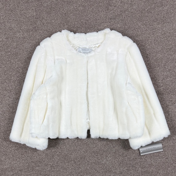 Tahari Jackets & Blazers - NWT Tahari Winter White Short Faux Fur Cropped Coat Womens XL Shrug Teddy Jacket